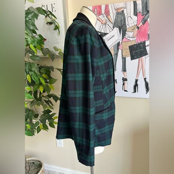 Talbots Womens Dashing Tartan Plaid Wool Blend Holiday Work Blazer Sz 14 - Picture 9 of 11